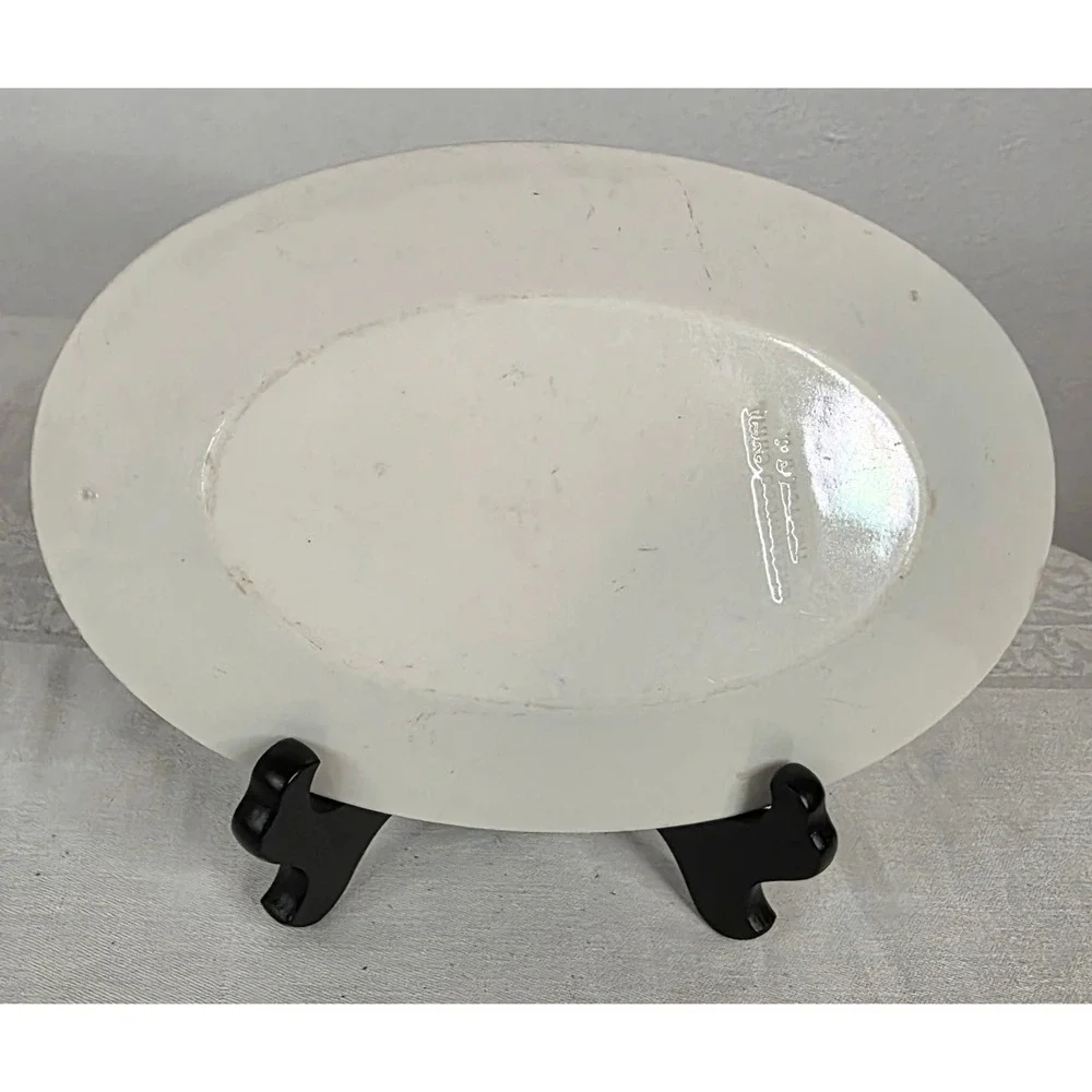 Greenwood China Trenton NJ Antique Ironstone Oval Platter White Restaurant Ware